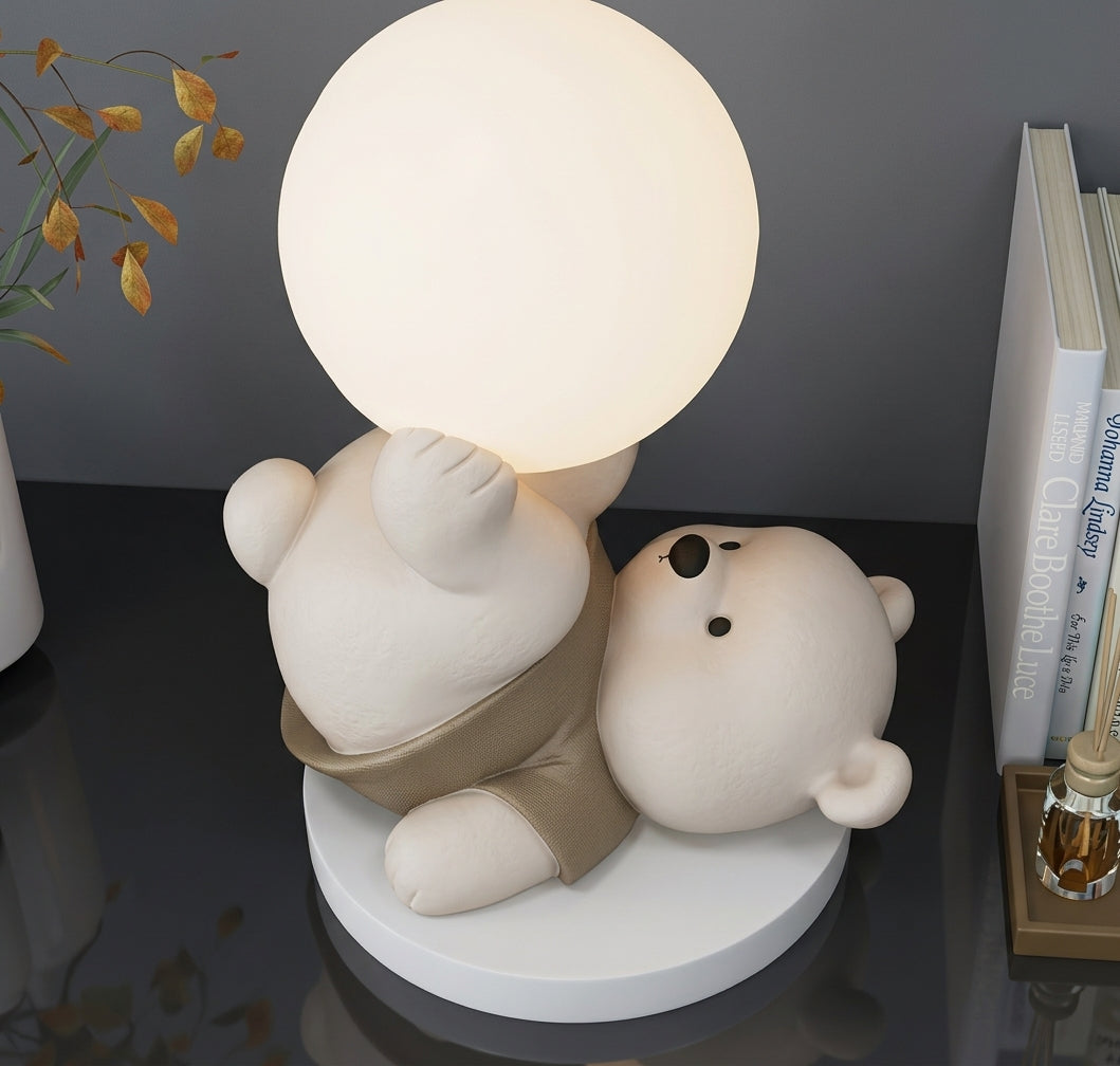 Lámpara Infantil LED Luna y Oso USB