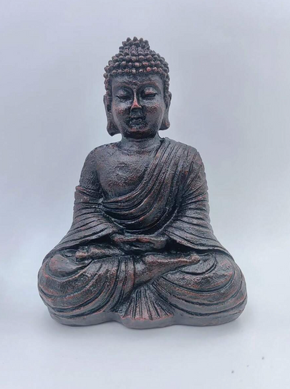 Estatua de Buda de resina gris para decoración Zen (interior/exterior)