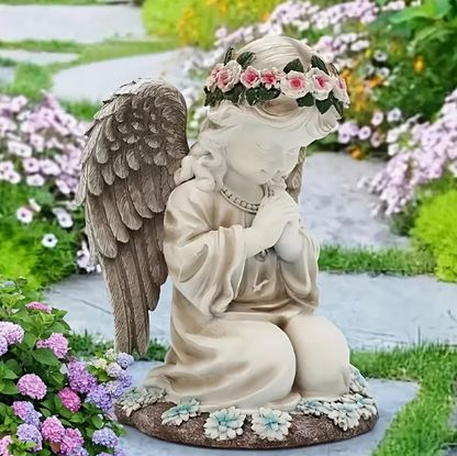 Lámpara solar decorativa Ángel de resina para jardín