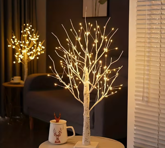 Lámpara de Mesa con forma de Árbol de Abedul de 144 LEDs