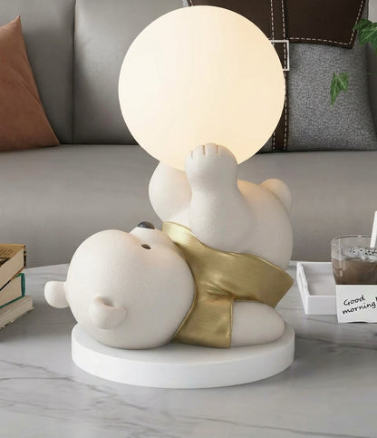 Lámpara Infantil LED Luna y Oso USB