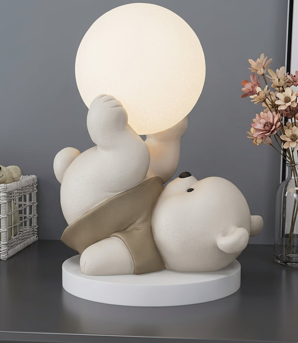 Lámpara Infantil LED Luna y Oso USB
