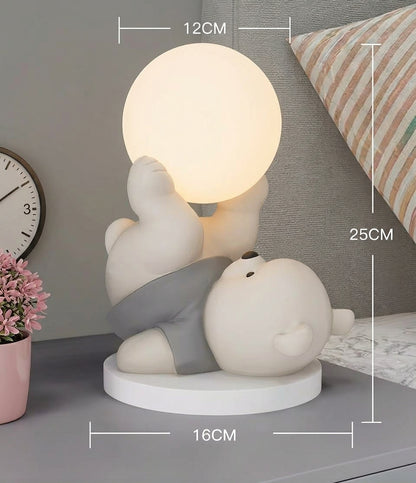 Lámpara Infantil LED Luna y Oso USB