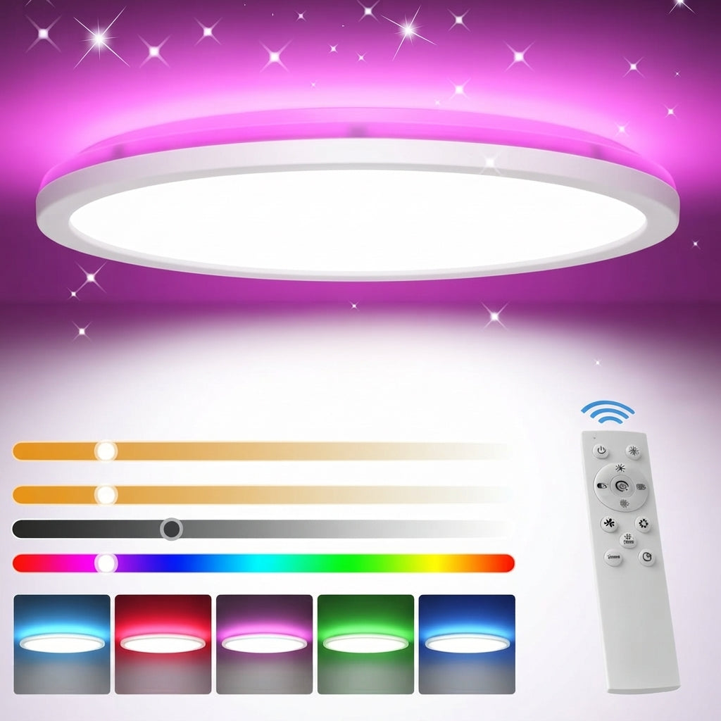 Plafón LED RGB regulable de 24W